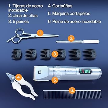 Accesorios que incluye la cortapelos Petlab